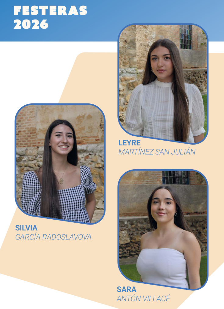 Foto de las tres festeras 2026 de las fiestas de Mayorga